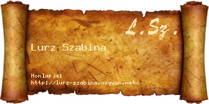 Lurz Szabina névjegykártya
